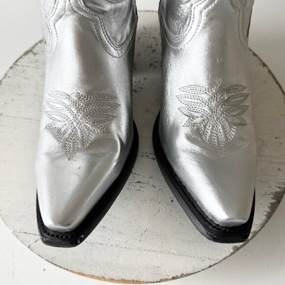 Lane SMOKESHOW Womens Cowboy Boots 7 Silver Trail Western Cowgirl Mid Calf Tall - Picture 9 of 16